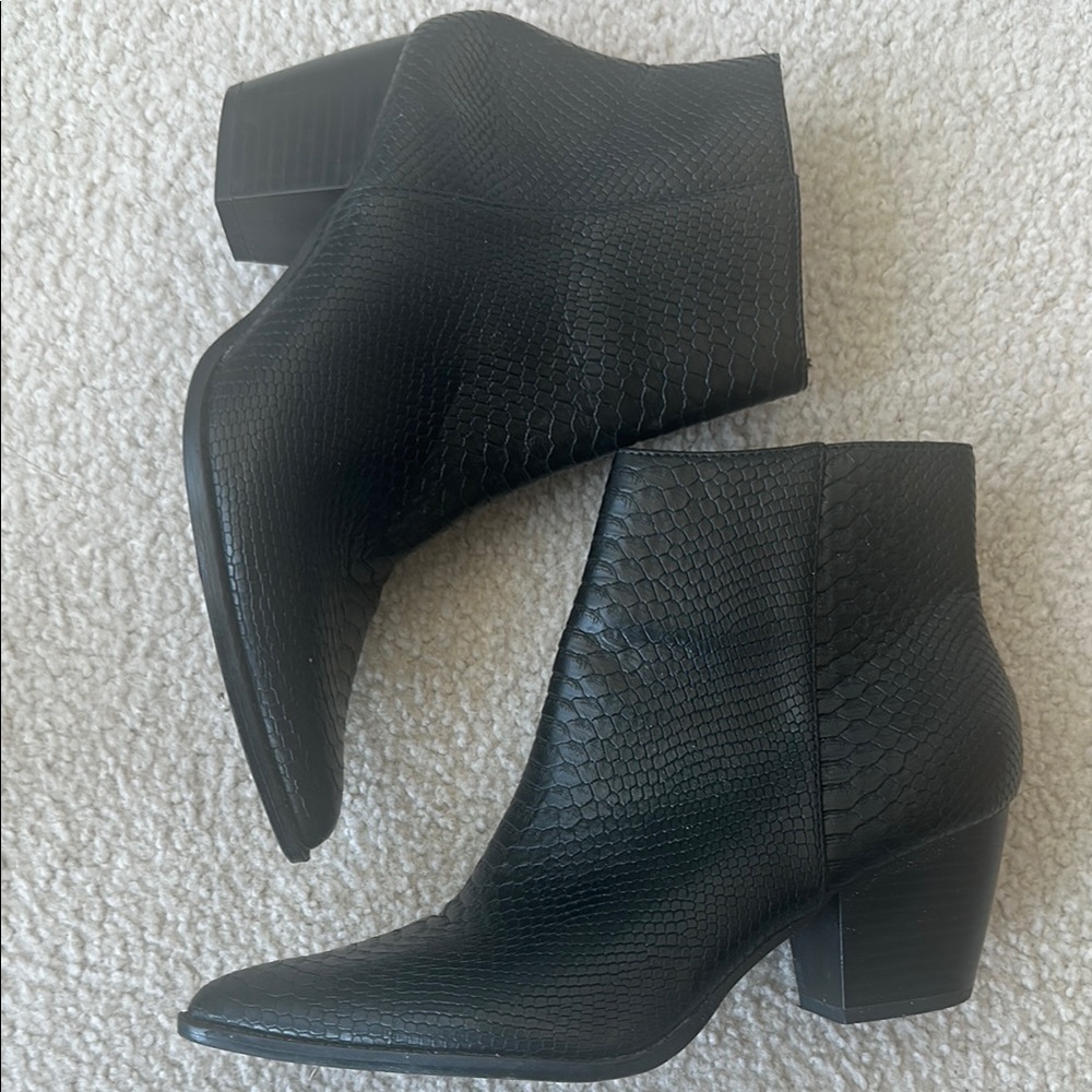Coconuts by Matisse Black Snake-Embossed Ankle Boots